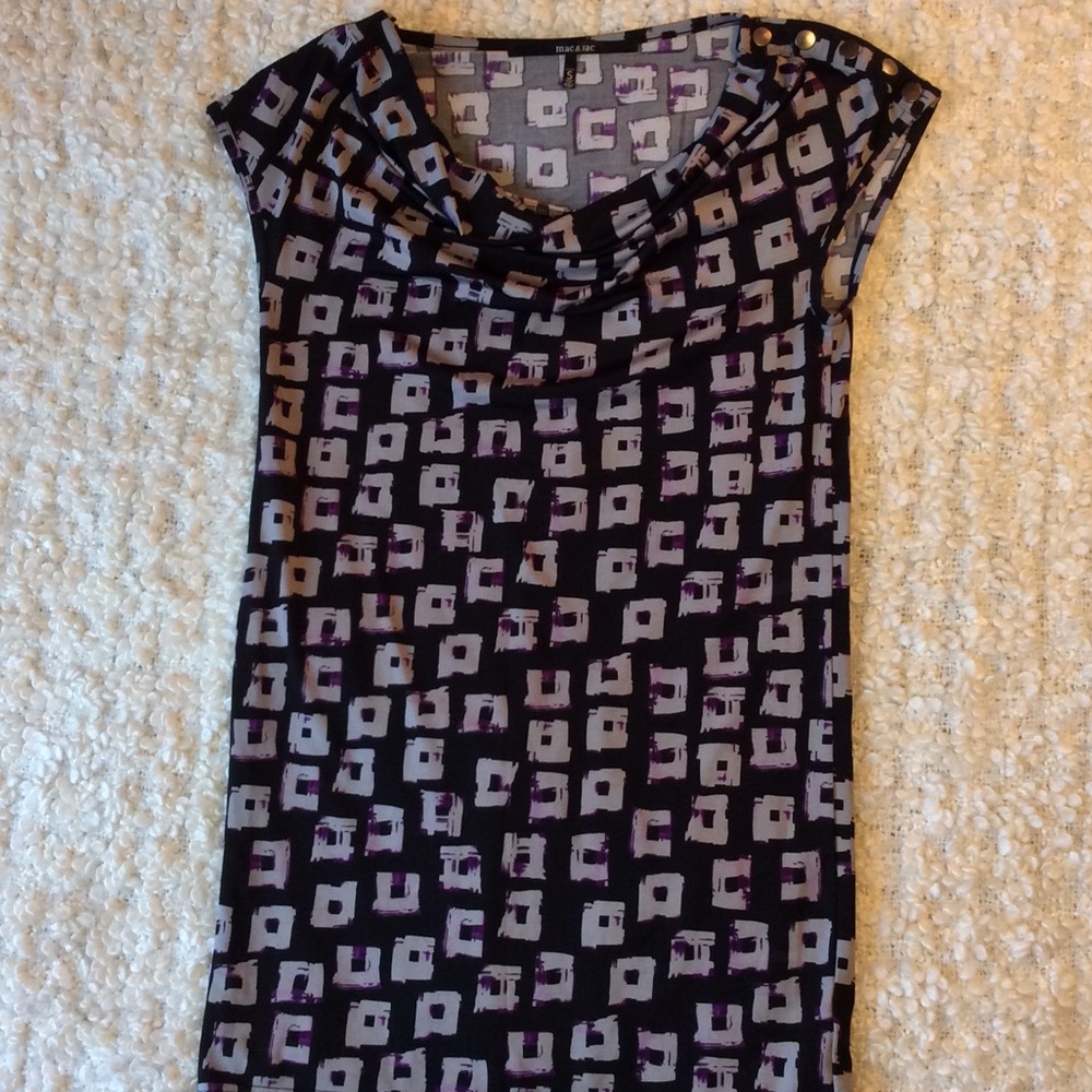 cowl neck sleeveless patterned mini dress